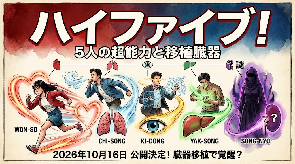 ハイファイブ！5人の超能力一覧｜臓器移植でなぜ覚醒？最強は誰？公開日・キャストも解説